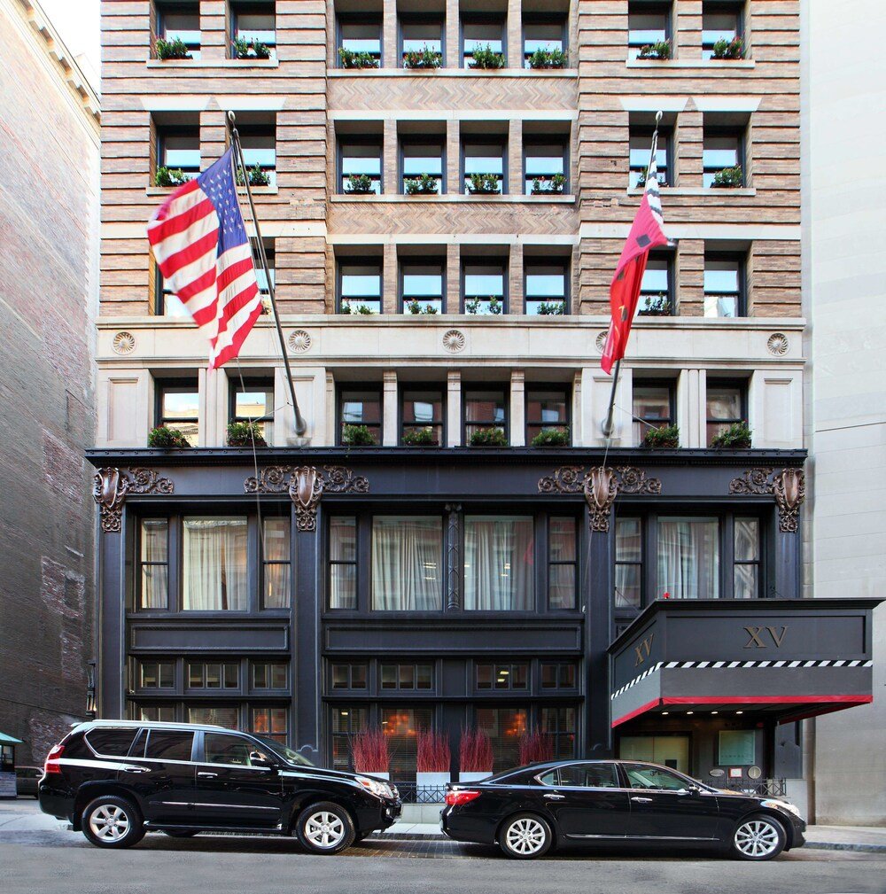Exterior of XV Beacon hotel on Beacon Street in Boston